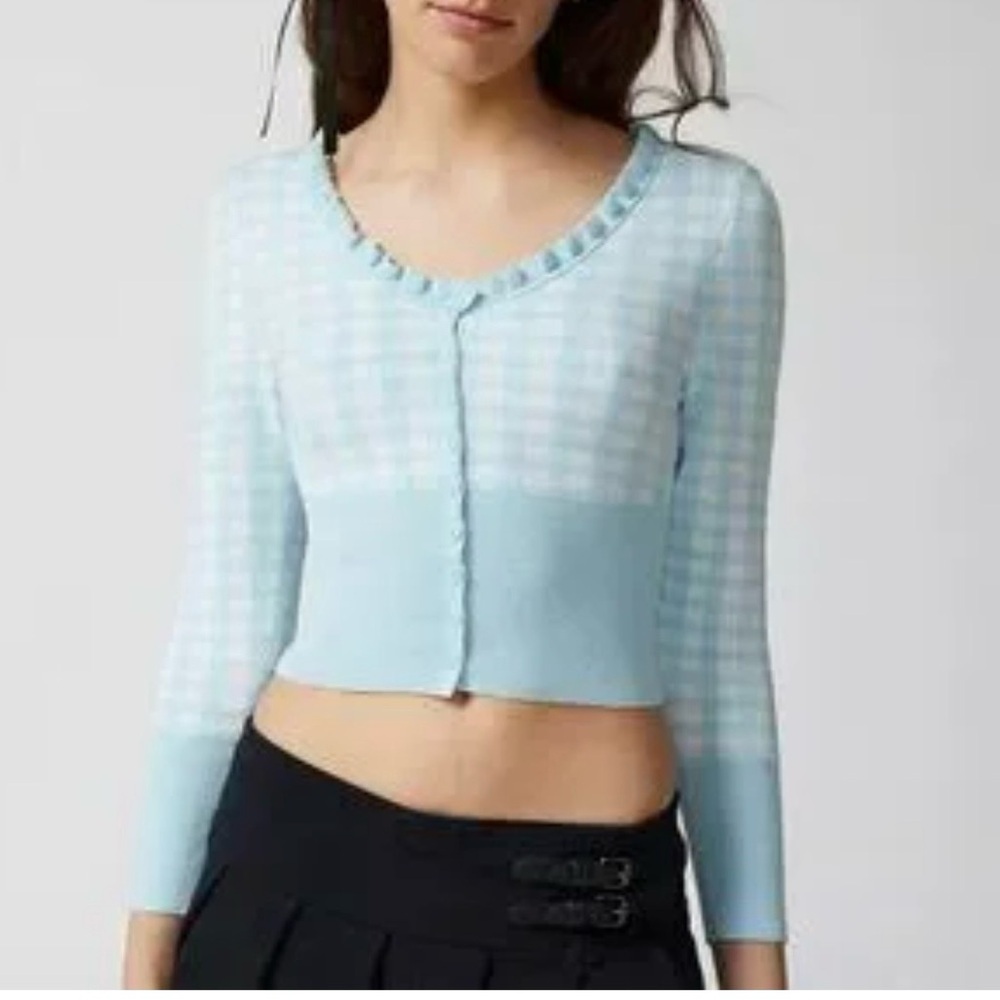 Urban Outfitters Blue Gingham Cardigan